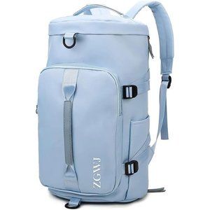 Portable Shoulder Travel Duffed Tote Bag NG-Light Blue. Waterproof